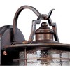 Franklin Iron Works Casa Miranda Rustic Industrial Outdoor Wall Light Fixtures Set of 2 Vintage Bronze 12" Clear Seedy Glass for Post Exterior - 2 of 4