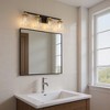 DORESshop 27 in. 4 Light Bathroom Vanity Light, Modern Black and Gold Bathroom Lights Fixtures Over Mirror with Clear Glass Shade - 2 of 4