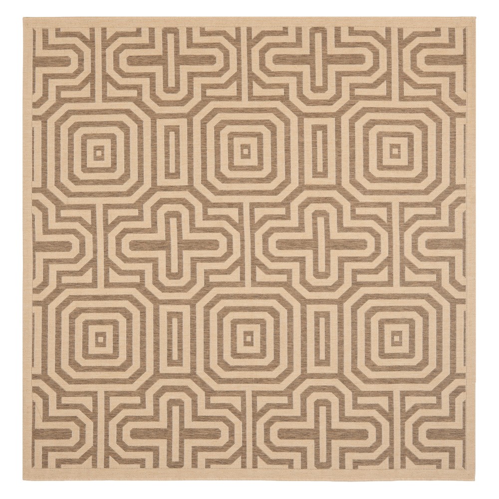 6'7inX6'7in Square Linz Outer Patio Rug Natural/Brown - Safavieh