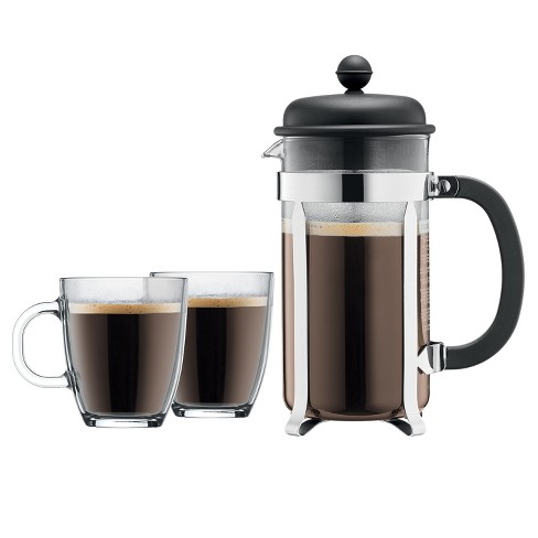 Bodum Caffettiera 8 Cup / 34oz French Press Coffee For Two Set