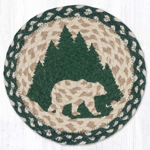 Earth Rugs Nature-Inspired Grizzly Bear Round Jute Trivet - 1 of 3