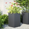 vidaXL Garden Planter Set of 2 Anthracite Steel Large Garden Planter - 2 of 4