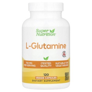Super Nutrition L-Glutamine, 750 mg, 120 Veggie Capsules - 1 of 3