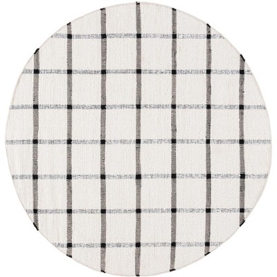 Montauk MTK322 Hand Woven Indoor Area Rug - Ivory/Black - 6'x6'- Safavieh