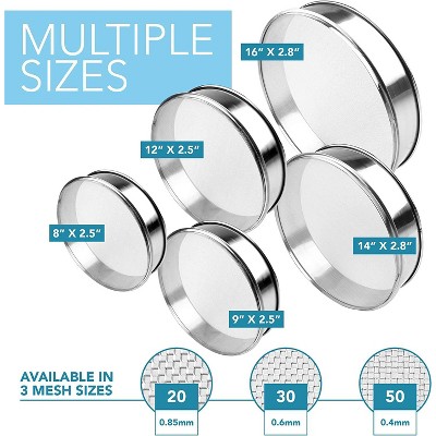 Stainless Steel Heavy Duty Flour Sifter with Fine Mesh