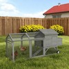 ORRD Portable Chicken Coop with Wheels & Nesting Box, Mobile Wooden Hen House with Outdoor Run for Backyard Poultry, Natural - 3 of 4