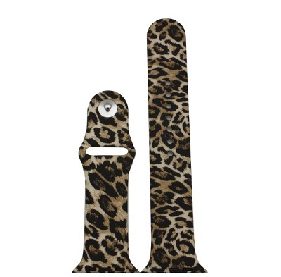 Beige Leopard Printed Silicone Apple Watch Band 42MM