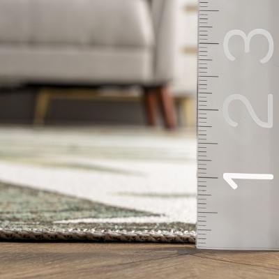 Elen 8' x 10' Olive Synthetic Reversible Washable Area Rug