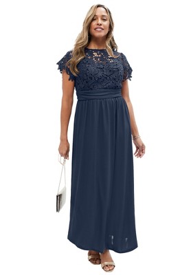 AVEOLOGY | Women's Plus Size Tisha Lace Maxi Dress - port - 22W/24W