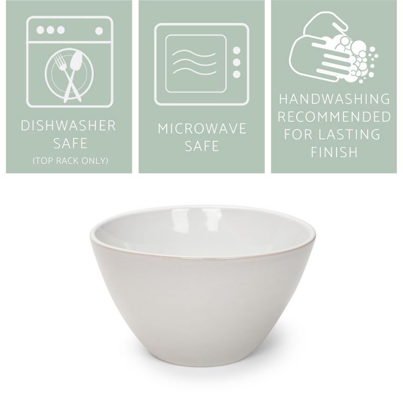 Elanze Designs Slant Side Glossy Ceramic 6.5 inch Contemporary Serving Bowl, White, 2 of 7