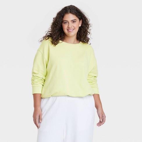 Women's Bubble Hem Sweatshirt - Universal Thread™ Lime Green 3x : Target