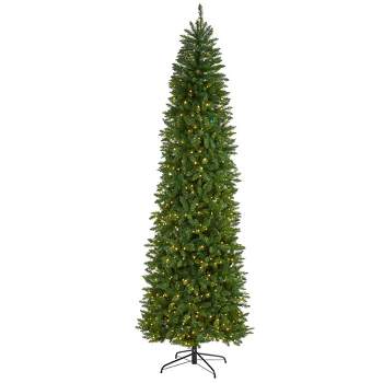9ft Nearly Natural Pre-Lit LED Slim Mountain Pine Artificial Christmas Tree Clear Lights