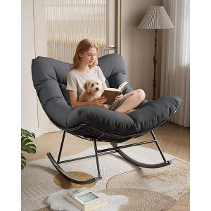 Grand Patio Rocking Chair Outdoor, Rocking Chair, Oversized Lounge Chair with Sturdy Metal Frame, Patio Rattan Egg Rocker for Balcony Backyard Porch - 1 of 4