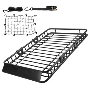 iMountek"Universal Roof Rack Cargo Carrier 63x39x6.3in with Hook Strap & Elastic Net for Car Top Storage"Black - 1 of 4