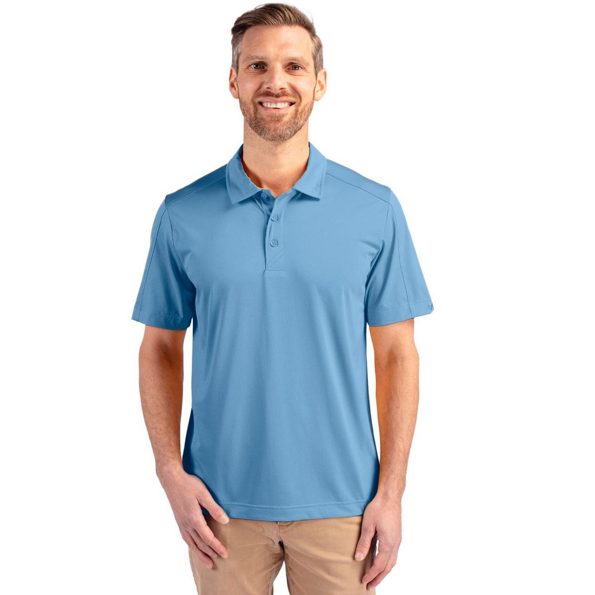 Cutter & Buck Prospect Textured Stretch Mens Short Sleeve Polo Shirt