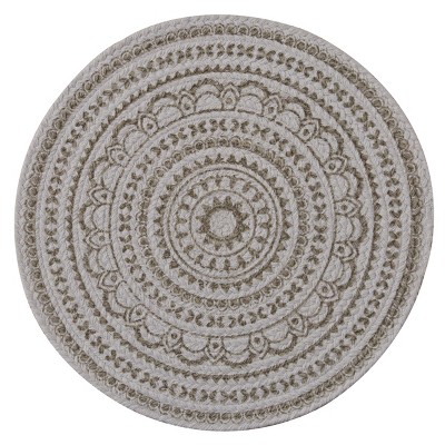 Split P Zuri Medallion Printed Round Placemat Set - Mushroom