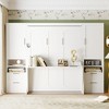 ModernLuxe Full/Queen Size Murphy Bed Wall Bed with Closet, Drawers & Shelves, Space-Saving Foldable Bed for Bedroom, White/Gray - 2 of 4