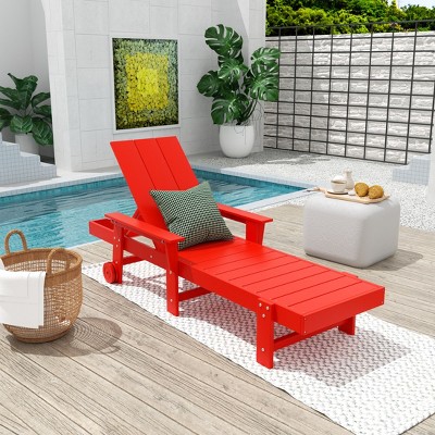 WestinTrends Ashore Modern Reclining Chaise Lounge With Arms & Wheels