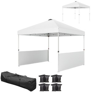 Aghana Digitals Dark Gray 10x10 Pop Up Canopy: UV50+ Sun Shelter with 2 Half Sidewalls, Wheeled - 1 of 4