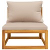 vidaXL 2 Piece Patio Sofa Set with Cushions Solid Wood Acacia - 4 of 4