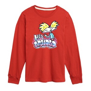 Boys' - Hey Arnold! - Airbrush Arnold Long Sleeve Graphic T-Shirt - 1 of 4