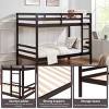 INFURNIC Beds Twin Over Twin Bunk Bed with High Guardrail Sturdy Wooden Frame with Ladder for Kids Teens, Black, 78.35"*43.7"*61.81" - 3 of 4