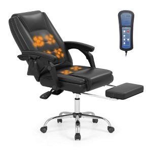 Costway Massage Adjustable Executive Chair 400 LBS Big & Tall Office Chair Black - 1 of 4