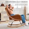 Rocking Chair, Teddy Upholstered Glider Chair w/ Backrest, Armrest Side Pockets, Modern Comfy Accent Armchair Reading Chair for Bedroom, Living Room - 3 of 4