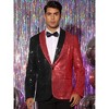 INSPIRE CHIC Men's Shawl Lapel Party Disco Shinny Color Block Sequin Blazer - 2 of 4