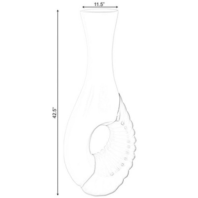 Modern Black and White Tall Fiberglass Floor Vase