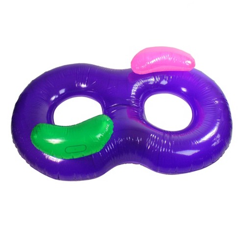 Swim Central 76" Inflatable Purple Side By Side Swimming Pool Lounger Raft - image 1 of 4