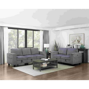 XIYUYEU Corduroy Accent Chair with 1 Arm and Hidden Storage,Modern Upholstered Living Room Chairs for Living Room - 1 of 4