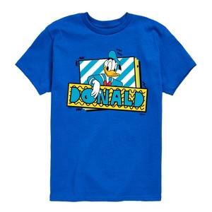 Boys' - Disney - Leaning Donald Duck With Nametag Short Sleeve Graphic T-Shirt - 1 of 4