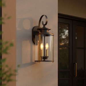 Urban Ambiance Luxury Rustic Outdoor Wall Light,  19.25"H x 8"W,  Olde Bronze Finish, UHP1120 - 1 of 4