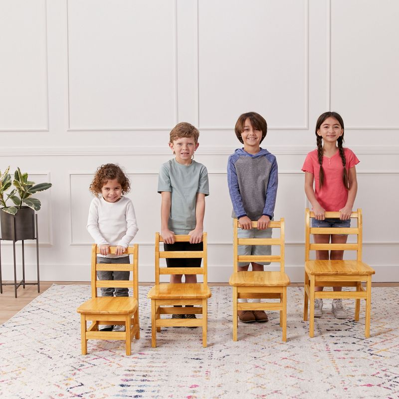ECR4Kids Three Rung Ladderback Chair, Classroom Seating, Natural, 2-Pack, 6 of 14