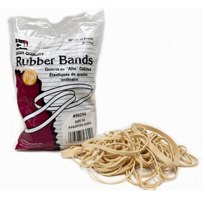 Charles Leonard Rubber Bands, Assorted Sizes, 1/4 lb. Bag (Case of 15)