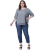 Agnes Orinda Women's Plus Size Lace Crochet Hollow out Crew Neck Short Sleeve Side Split Casual Blouses - 3 of 4