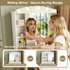 AZL1 Life Concept Vanity Desk Small with Sliding Mirror Two Fluted Drawers Big Storage Compact Practical Style for Bedroom, White, 36.71"*18.6"*10.93" - 4 of 4