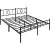 79.5"L x 75.6"W x 14"H Metal Platform King Bed Frame with Iron Art Headboard & Footboard Underbed Storage No Box Spring Needed 800lbs Capacity - 3 of 4