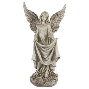 Northlight 23.25" Standing Religious Angel Outdoor Patio Garden Bird Bath or Feeder Statue - Ivory - 1 of 4