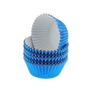 Unique Bargains Solid Color Disposable Baking Cups Aluminum Foil Greaseproof Paper 1.97"x1.18" 100 Pcs - 1 of 4
