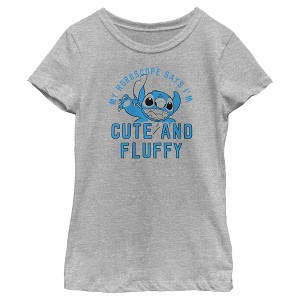 Girl's Lilo & Stitch My Horoscope Says I'm Cute and Fluffy T-Shirt - 1 of 4
