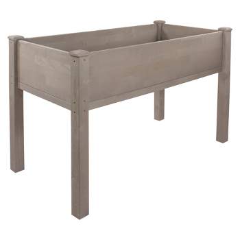 Northlight 4ft Brown Wood Raised Garden Bed Planter Box with Liner