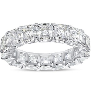 Pompeii3 10 1/2 Ct Asscher Cut Moissanite Eternity Ring Wedding Band 10k Gold - 1 of 4