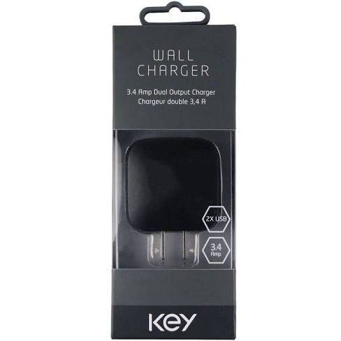 pulsåre Knogle til eksil Key 3.4a Usb Charger, Dual Port Phone Charger Plug For Iphone 11/11  Pro/max/8/7/x, Ipad Pro/air 2/mini 4, Samsung And More : Target