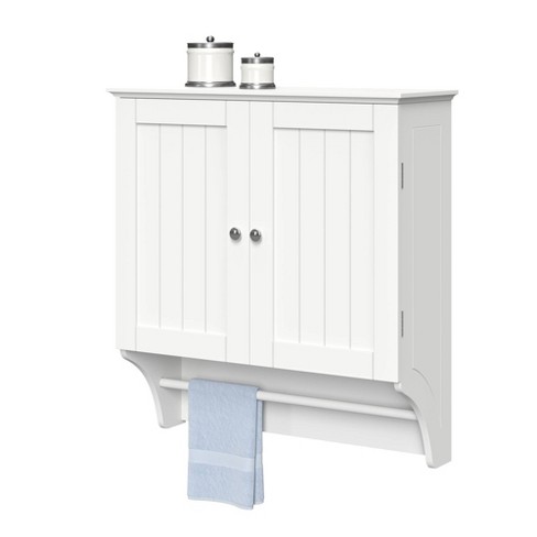 Beadboard Wall Cabinet With Towel Bar White Target