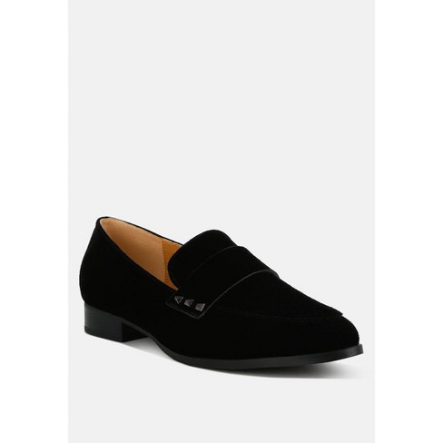 Rag Co Womens Studded Suede Loafers 5 Target