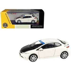 2007 Honda Civic Type R FN2 Championship White with Carbon Hood 1/64 Diecast Model Car by Paragon Models - 1 of 4