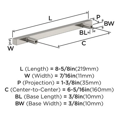 Satin Nickel Brushed Modern Bar Pulls with Mounting Hardware, 10 Pack