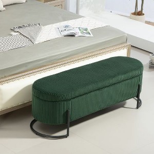 CENGHU Storage Ottoman, Bedroom End Bench, Upholstered Fabric Storage Ottoman, Entryway Footstool, Ottoman Bench for Living Room & Bedroom - 1 of 4